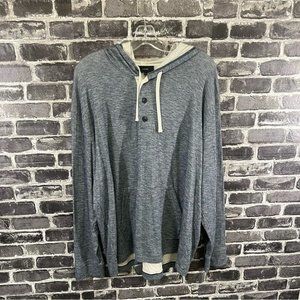 Vince NWT Men's Textured Double Knit Henley Hoodie - Size XL